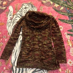 Ultra Flirt Earthy Tones Cowl Neck Sweater
